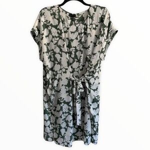 Asymmetrical Floral Dress in Black and White